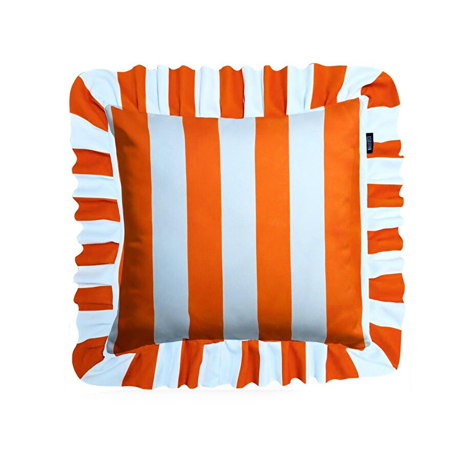 Soft White, Warm Red Pillow Cover